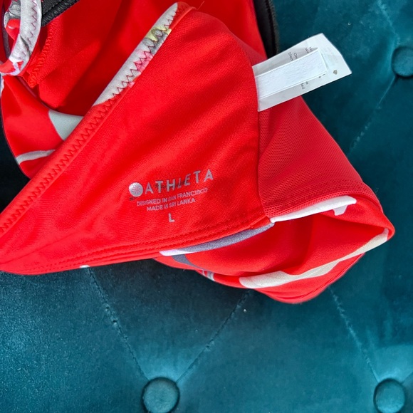 Athleta Waimea Plunge Bikini Top Women's Size L Swimsuit Floral Padded - Picture 4 of 7